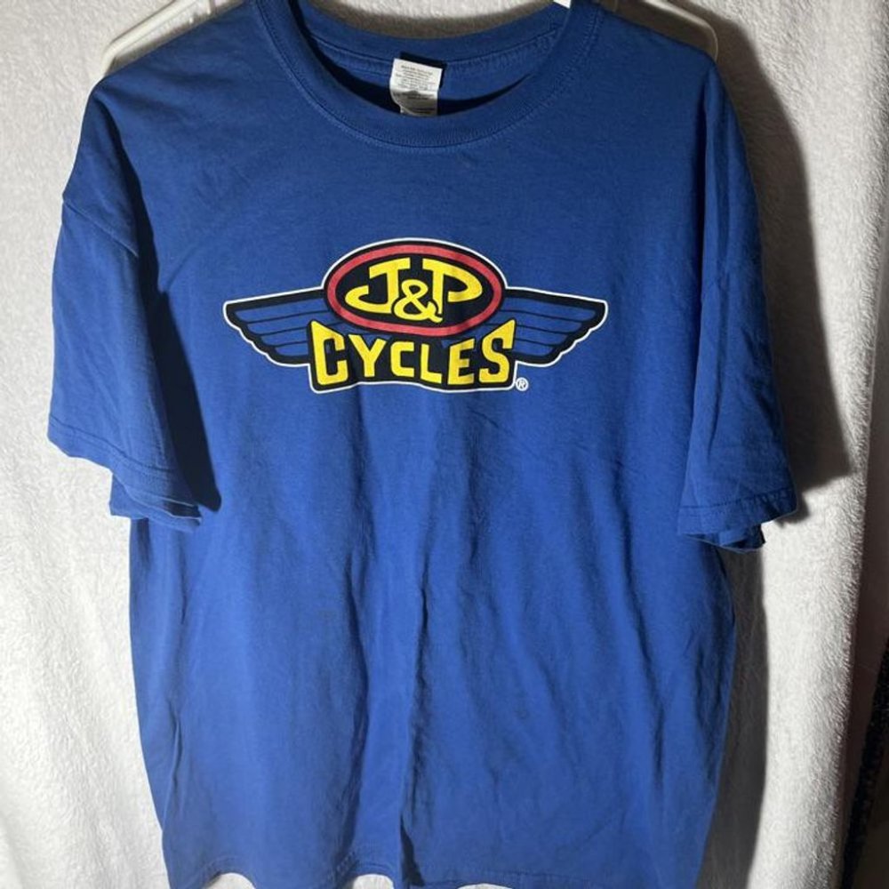 Blue J&P cycles Motorcycle shirt XL